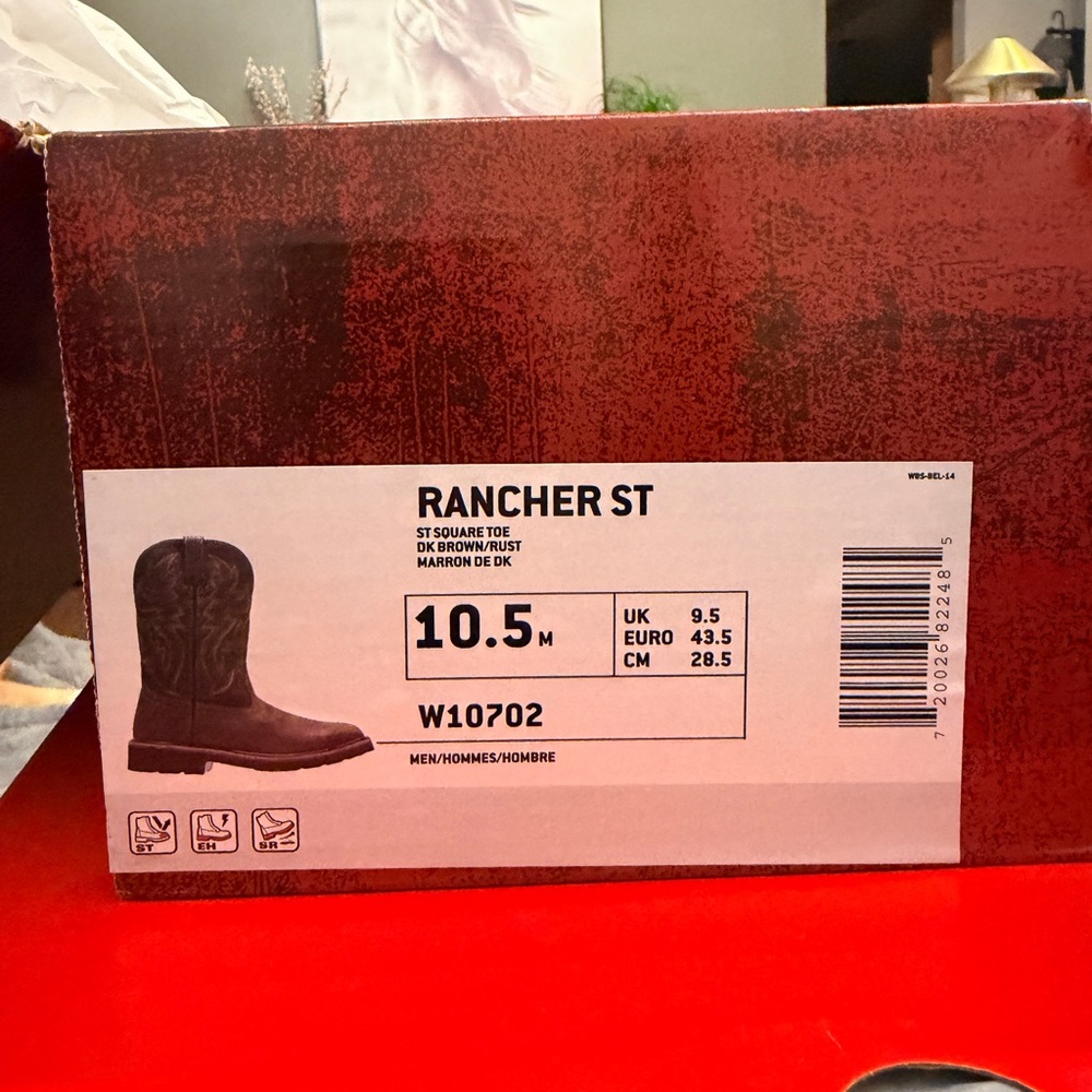 Wolverine Cowboy Style Steel Toe Work Boots- New in box